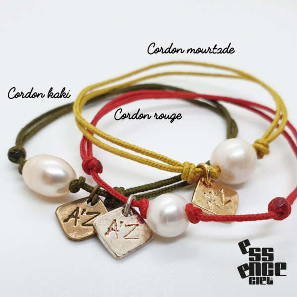 Bracelet femme réglable avec perle d'eau douce