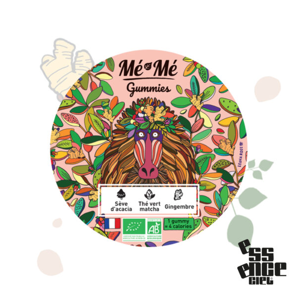 Gomme d’acacia bio à macher au gingembre. Bonbons alternatif. Super-aliment.