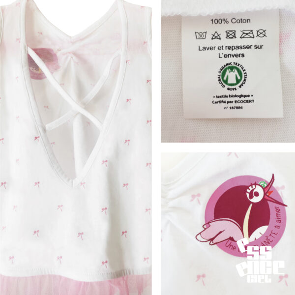 Débardeur dos nu blanc en coton bio